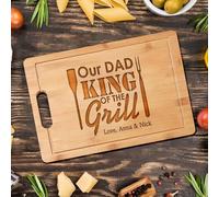 Custom King of the Grill Cutting Board for Men, Dad, Grandpa, Son, Unique Barbeque Grilling Gift for Christmas, Birthday, Anniversary, BBQ Masters Grill Board