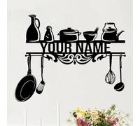 Custom Kitchen Name Metal Sign - Personalized Wall Art for Home Decor & Housewarming Gifts - Customizable Chef Name Sign - Ideal Mother's Gift