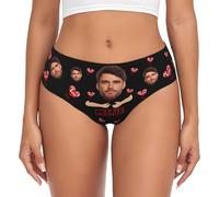 Custom knickers with Face Photo - Personalised underwear with Name Text, Sexy Lingerie - Funny Gift for women Valentine’s Day, Birthday, Anniversary
