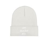 Custom Knitted Beanie Hats Slouch White Beanie Add Your Text Here Unisex Skull Cap
