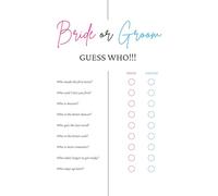 Custom Label Design Ltd 10 Pack Bride or Groom Guess Who Game Cards - A6 Hen Party Games - Fun Wedding Shower Activity for Bridesmaids, Bachelorette Party Supplies, Bridal Shower Entertainment