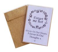 Custom Label Design Ltd 30 x Purple Forget Me Not Always In Our Hearts Funeral Seed Packet Brown Envelopes With Self-Adhesive Labels - Fill Yourself Remembrance Item