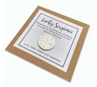 Custom Label Design Ltd Handmade Wedding Lucky Sixpence Labels with Real Coin | Bride Gift | Tradition Keepsake | Something Old Something New