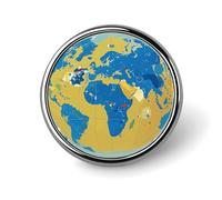 Custom Lapel Pin for Men Women Cute Abstract World Map Brooch Pins for Hats Bags Jackets Backpacks Suits Shirts Shawls Scarves Decoration Jewelry Charms Badge Button Clothing Accessories