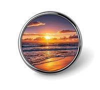 Custom Lapel Pin for Men Women Cute Beach Sunset Waves Brooch Pins for Hats Bags Jackets Backpacks Suits Shirts Shawls Scarves Decoration Jewelry Charms Badge Button Clothing Accessories