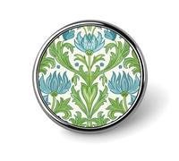 Custom Lapel Pin for Men Women Cute Blue And Green Pattern Brooch Pins for Hats Bags Jackets Backpacks Suits Shirts Shawls Scarves Decoration Jewelry Charms Badge Button Clothing Accessories