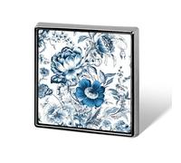 Custom Lapel Pin for Men Women Cute Blue And White Floral Pattern Brooch Pins for Hats Bags Jackets Backpacks Suits Shirts Shawls Scarves Decoration Jewelry Charms Badge Button Clothing Accessories