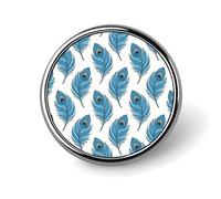 Custom Lapel Pin for Men Women Cute Blue Peacock Feather Brooch Pins for Hats Bags Jackets Backpacks Suits Shirts Shawls Scarves Decoration Jewelry Charms Badge Button Clothing Accessories