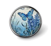 Custom Lapel Pin for Men Women Cute Butterfly Hyacinth Cluster Brooch Pins for Hats Bags Jackets Backpacks Suits Shirts Shawls Scarves Decoration Jewelry Charms Badge Button Clothing Accessories