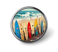Custom Lapel Pin for Men Women Cute California Surfboards Brooch Pins for Hats Bags Jackets Backpacks Suits Shirts Shawls Scarves Decoration Jewelry Charms Badge Button Clothing Accessories