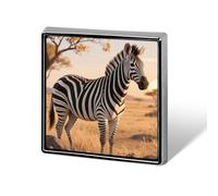 Custom Lapel Pin for Men Women Cute Grevy's Zebra on Grassland Brooch Pins for Hats Bags Jackets Backpacks Suits Shirts Shawls Scarves Decoration Jewelry Charms Badge Button Clothing Accessories