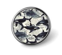 Custom Lapel Pin for Men Women Cute Killer Whale Brooch Pins for Hats Bags Jackets Backpacks Suits Shirts Shawls Scarves Decoration Jewelry Charms Badge Button Clothing Accessories