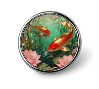 Custom Lapel Pin for Men Women Cute Koi Lotus Pool Brooch Pins for Hats Bags Jackets Backpacks Suits Shirts Shawls Scarves Decoration Jewelry Charms Badge Button Clothing Accessories