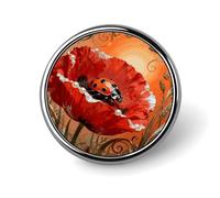 Custom Lapel Pin for Men Women Cute Ladybug Petal Brooch Pins for Hats Bags Jackets Backpacks Suits Shirts Shawls Scarves Decoration Jewelry Charms Badge Button Clothing Accessories