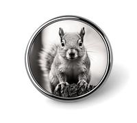 Custom Lapel Pin for Men Women Cute Light Gray Squirrel Brooch Pins for Hats Bags Jackets Backpacks Suits Shirts Shawls Scarves Decoration Jewelry Charms Badge Button Clothing Accessories