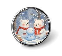 Custom Lapel Pin for Men Women Cute Lovely Snow Bear Brooch Pins for Hats Bags Jackets Backpacks Suits Shirts Shawls Scarves Decoration Jewelry Charms Badge Button Clothing Accessories
