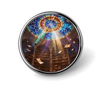 Custom Lapel Pin for Men Women Cute Magic Library Dome Brooch Pins for Hats Bags Jackets Backpacks Suits Shirts Shawls Scarves Decoration Jewelry Charms Badge Button Clothing Accessories
