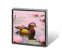 Custom Lapel Pin for Men Women Cute Mandarin Duck in Lotus Brooch Pins for Hats Bags Jackets Backpacks Suits Shirts Shawls Scarves Decoration Jewelry Charms Badge Button Clothing Accessories