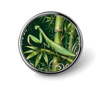 Custom Lapel Pin for Men Women Cute Mantis Bamboo Leaf Brooch Pins for Hats Bags Jackets Backpacks Suits Shirts Shawls Scarves Decoration Jewelry Charms Badge Button Clothing Accessories