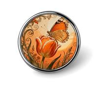 Custom Lapel Pin for Men Women Cute Monarch Tulip Blossom Brooch Pins for Hats Bags Jackets Backpacks Suits Shirts Shawls Scarves Decoration Jewelry Charms Badge Button Clothing Accessories