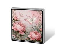 Custom Lapel Pin for Men Women Cute Moth Peony Cluster Brooch Pins for Hats Bags Jackets Backpacks Suits Shirts Shawls Scarves Decoration Jewelry Charms Badge Button Clothing Accessories