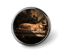 Custom Lapel Pin for Men Women Cute Orange Cat Sleeping Brooch Pins for Hats Bags Jackets Backpacks Suits Shirts Shawls Scarves Decoration Jewelry Charms Badge Button Clothing Accessories