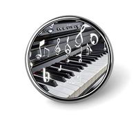 Custom Lapel Pin for Men Women Cute Piano Keys with Musical Notes Brooch Pins for Hats Bags Jackets Backpacks Suits Shirts Shawls Scarves Decoration Jewelry Charms Badge Button Clothing Accessories