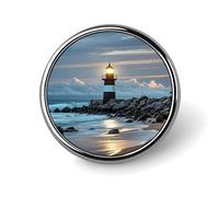 Custom Lapel Pin for Men Women Cute Sea Lighthouse Brooch Pins for Hats Bags Jackets Backpacks Suits Shirts Shawls Scarves Decoration Jewelry Charms Badge Button Clothing Accessories