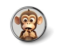 Custom Lapel Pin for Men Women Cute Silent Monkey Brooch Pins for Hats Bags Jackets Backpacks Suits Shirts Shawls Scarves Decoration Jewelry Charms Badge Button Clothing Accessories