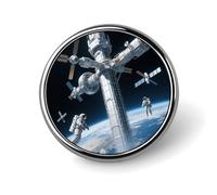 Custom Lapel Pin for Men Women Cute Space Elevator Brooch Pins for Hats Bags Jackets Backpacks Suits Shirts Shawls Scarves Decoration Jewelry Charms Badge Button Clothing Accessories