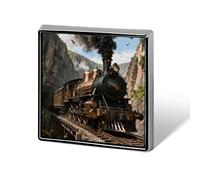 Custom Lapel Pin for Men Women Cute Steam Train Canyon Brooch Pins for Hats Bags Jackets Backpacks Suits Shirts Shawls Scarves Decoration Jewelry Charms Badge Button Clothing Accessories
