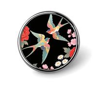 Custom Lapel Pin for Men Women Cute Two Colorful Flying Birds Brooch Pins for Hats Bags Jackets Backpacks Suits Shirts Shawls Scarves Decoration Jewelry Charms Badge Button Clothing Accessories
