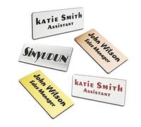 Custom Laser Engraved Name Badges with Pin, Magnetic, Adhesive, or Blank Backing, Durable Personalized Name Tag with 3 Lines of Custom Texts, Clear and Easy to Read, 10 Colors (1.5"x3")
