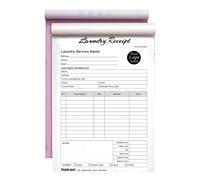 Custom Laundry Receipt Form with Your Company Name,Personalized Laundry Services Log Book 3-Part /2-Part NCR Paper,Laundry Service Receipt Forms (Style-A01, 2-Part [White/Yellow])