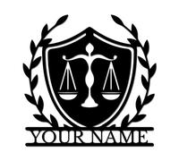Custom Lawyer Metal Sign, Personalized Scales of Justice Wall Art, Attorney Office Decor, Law School Graduation Gift, Legal Professional Retirement Plaque (Style-7)