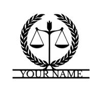 Custom Lawyer Metal Sign, Personalized Scales of Justice Wall Art, Attorney Office Decor, Law School Graduation Gift, Legal Professional Retirement Plaque (Style-8)