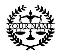 Custom Lawyer Metal Sign, Personalized Scales of Justice Wall Art, Attorney Office Decor, Law School Graduation Gift, Legal Professional Retirement Plaque (Style-1)