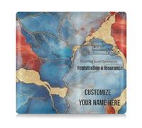 Custom Leather Auto Registration Insurance & ID Card Holder Personalized Men Women Document Wallet for Cards, Essential Document Driver License, Multicolor17, One Size