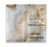 Custom Leather Auto Registration Insurance & ID Card Holder Personalized Men Women Truck Accessories for Driver License, Cards & Essential Documents Marble White Gold