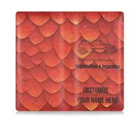 Custom Leather Auto Registration Insurance & ID Card Holder Personalized Men Women Wallet Accessories Case for ID, Driver's License, Key Contact Information Cards Red Scales Shimmering