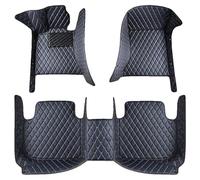 Custom Leather Car Floor Mats For Smart 453 Fortwo 2015-2019, Full Coverage Waterproof Anti-Slip Carpet Front Rear Row Protection Mat Foot Pads Interior Accessories, D/Black-Blue