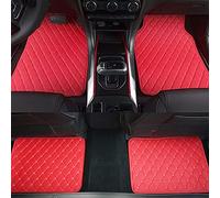 Custom Leather Car Floor Mats for VW Volkswagen Taigo Touran Tiguan CC RHD, All Weather Waterproof Non-Slip Auto Carpets, Floor Liners Protection Front Rear Row Mat Accessories,H Red