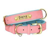 Custom Leather Dog Collar Padded Leather Dog Collar Outdoor Dog Camping Hunting Training Collar Anti Lost Dog Collar For Labrador French Bulldog,A,XL