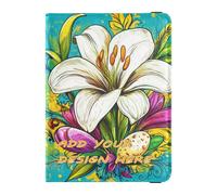 custom Leather Passport and Vaccine Card Wallet Combo Floral Lily Happy Easter personal Card Holder Passport Case Passport Holder Combo with Vaccine Card Slot Ultra Slim, floral Lily Happy Easter,