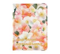 custom Leather Passport Card Holder Cover Combo China Plum Blossom Beauty Flowers personalized Wallet Combo Passport Holder Ultra Slim, china Plum blossom beauty flowers, china Plum blossom beauty
