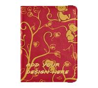 custom Leather Passport Holder Cover Animal Monkey Traditional Nordic Valentine's Day Gold personal Travel Passport Wallet With Vaccination Card Slot Passport Holder Case Lightweight