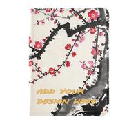 custom Leather Passport Holder Cover Wallet Chinese Ink Painting Flower customized Passport Cover with RFID Blocking Ultra Slim, Chinese ink painting flower