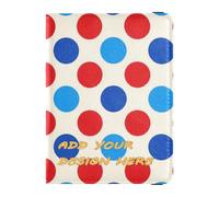 custom Leather Passport Holder Cover Wallet Trendy Polka Dot Blue Red personal Passport Case Travel Documents Wallet Waterproof, trendy polka dot blue red
