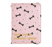 custom Leather Passport Holders Black Bone Peach Polka Dots personal Passport Wallet Passport Cover Holder Wallet Case Waterproof, Black bone peach polka dots, Black bone peach polka dots