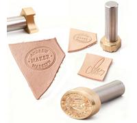 Custom Leather Stamp Personalized Brass Stamp Leather Embossing Gift for Leather Craftsman Dad Husband (Gold)